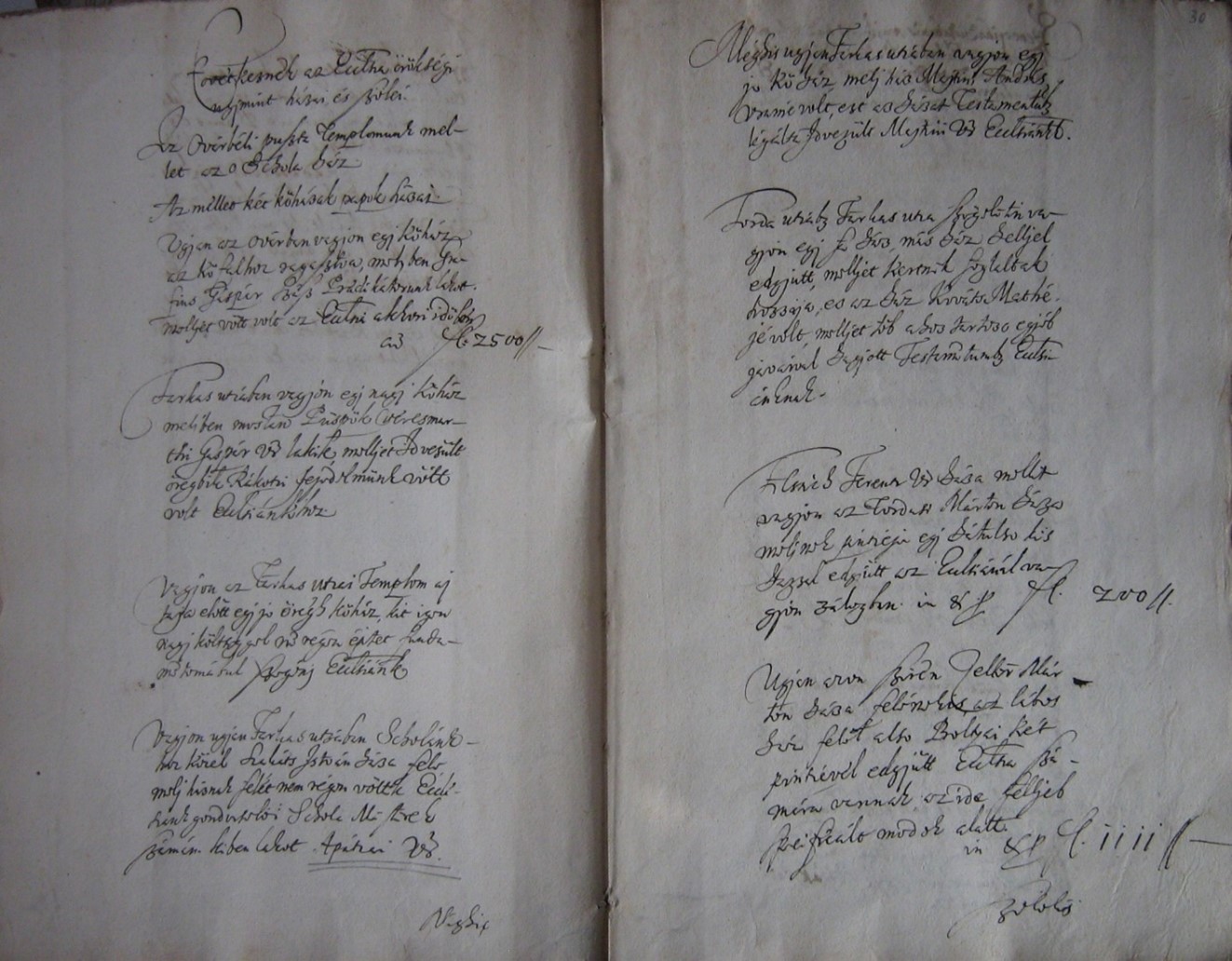 Az 1664-es vagyonleltár felsorolja az egyházközség ingatlanjait (saját fotó)