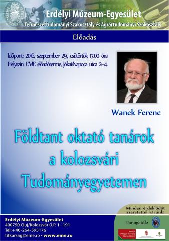 Wanek Ferenc: Földtant oktató tanárok a kolozsvári Tudományegyetemen