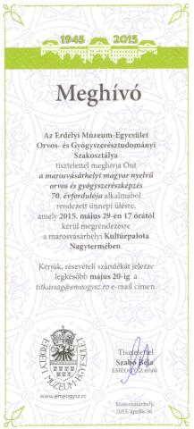 A marosvásárhelyi magyar nyelvű orvos- és gyógyszerészképzés 70 éve