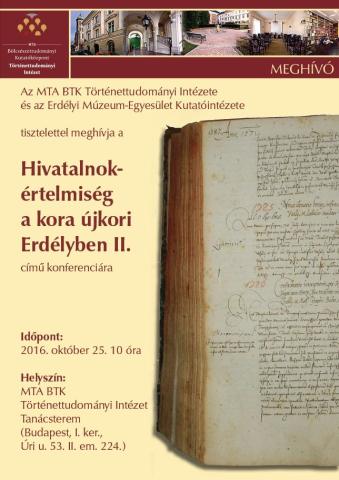 Hivatalnok-értelmiség a kora újkori Erdélyben II.