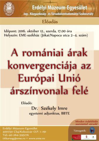 Székely Imre: A romániai árak konvergenciája az Európai Unió árszínvonala felé