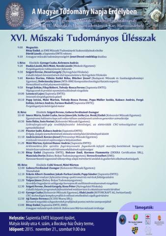 MTNE XVI. Műszaki Tudományos Ülésszak